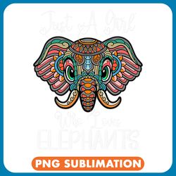 elephants lover just a girl who loves elephants elephant gift for kids png