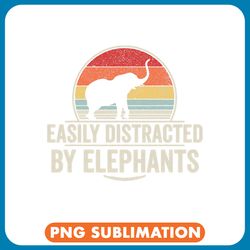 elephants lover retro easily distracted by elephants funny elephant lover png