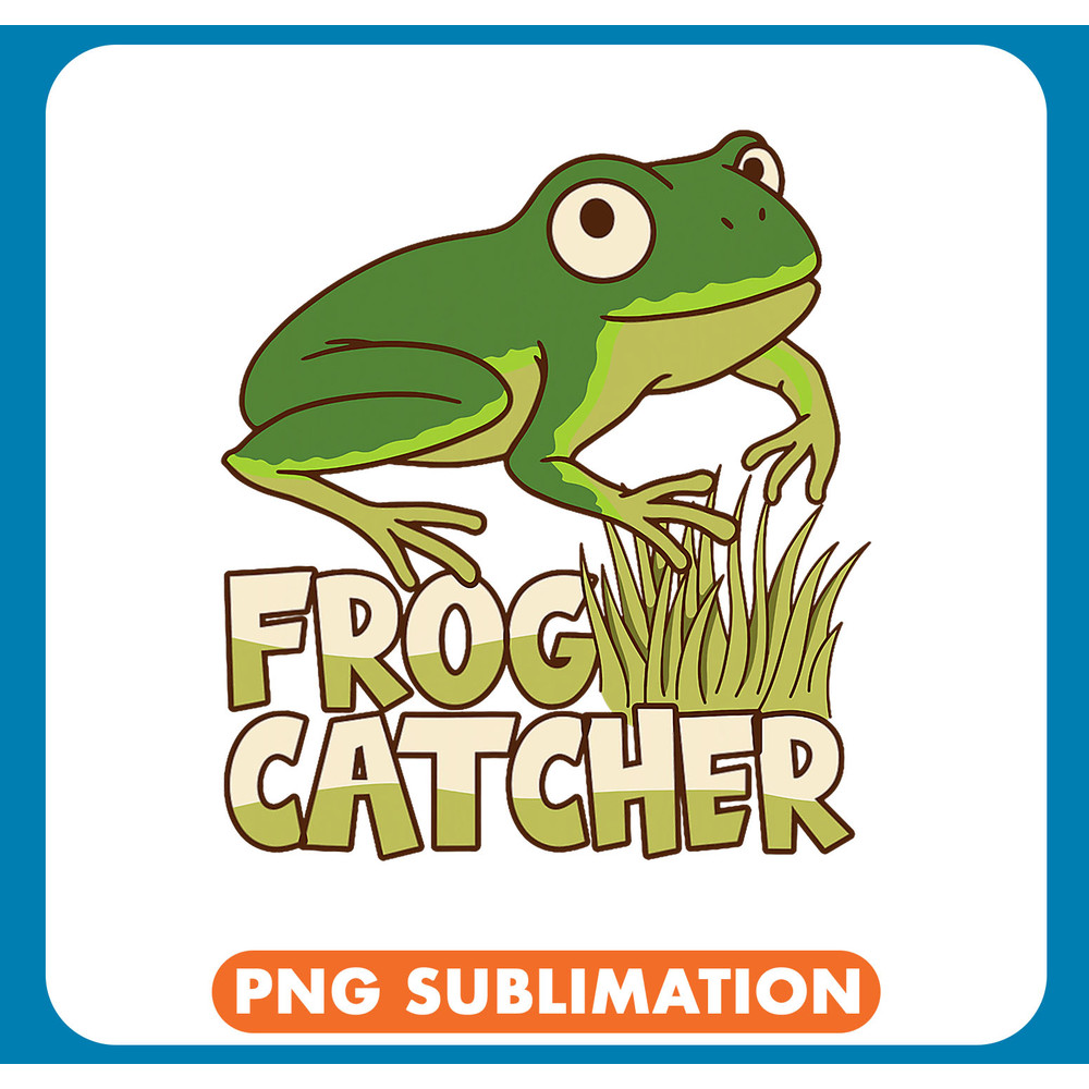 Frog catcher frog hunting retro catching frogs design .jpg