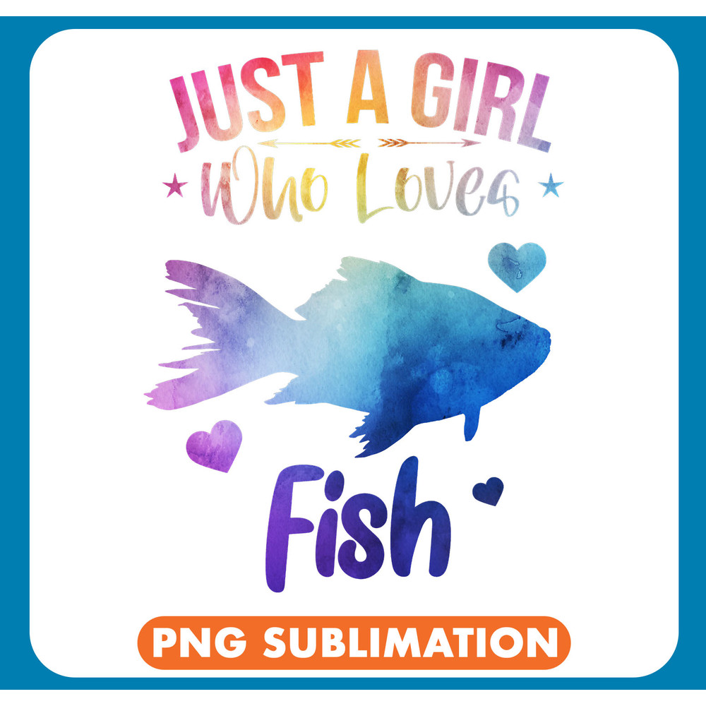 Funny Fish Watercolor Sea Ocean Just A Girl Who Loves Fish .jpg