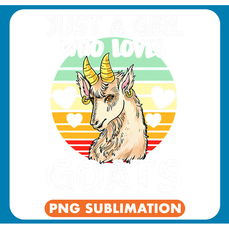 Funny Goat Just a Girl Who Loves Goats Vintage Retro Goat .jpg