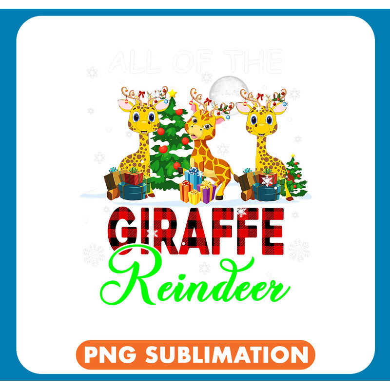 Giraffe Lover All of the Giraffe Reindeer Xmas Three Reindeer Giraffes .jpg