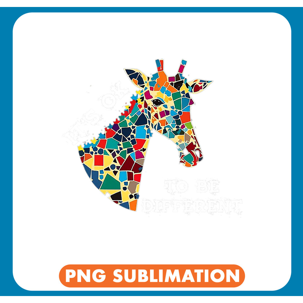 Giraffe Lover Autism Awareness Cute Giraffe Animal Its Ok To Be Different18 .jpg