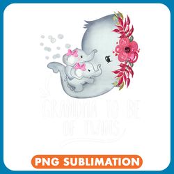 grandma to be of twins twin baby girls elephant baby shower png
