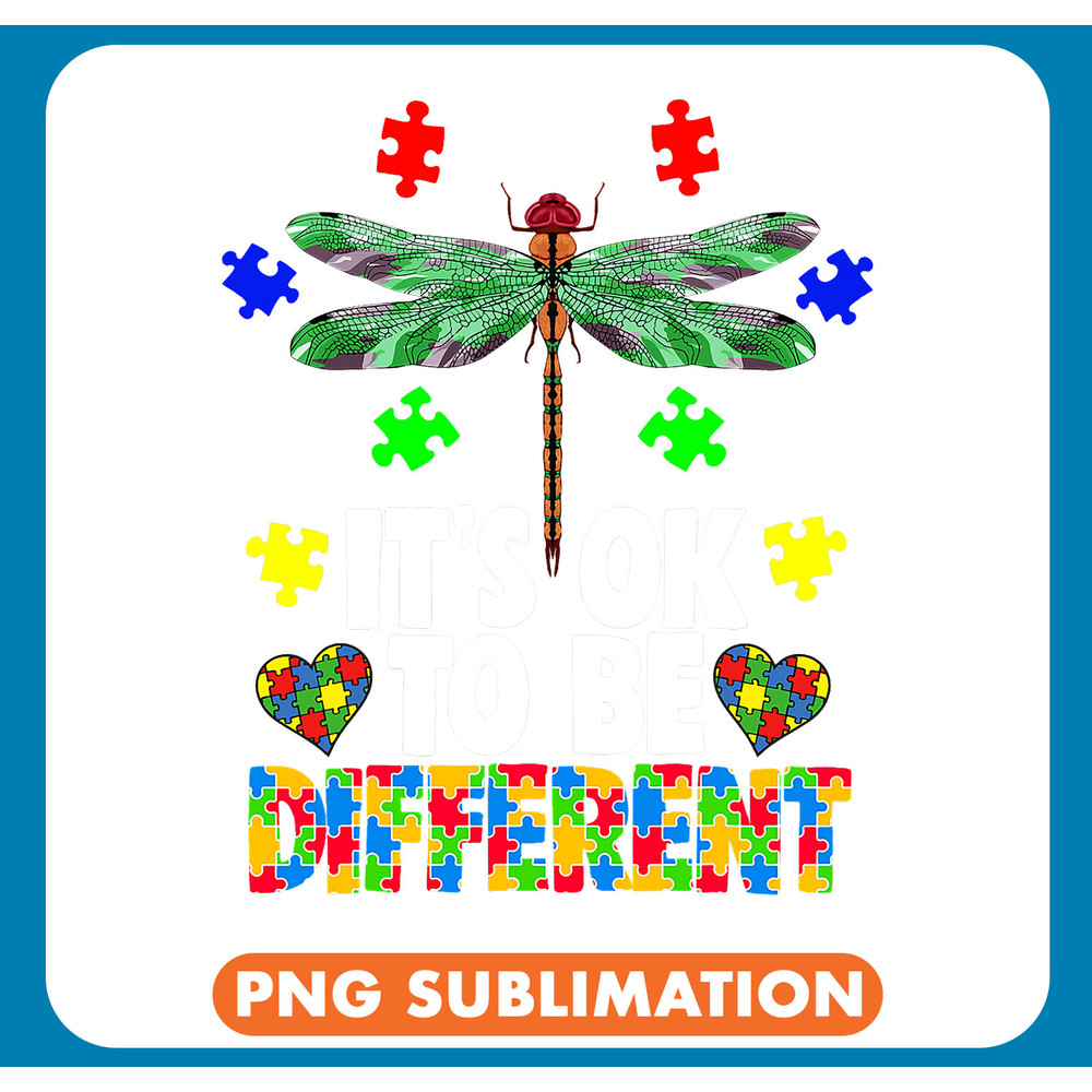 Its Okay To Be Different Dragonfly TShirts Autism Awareness .jpg