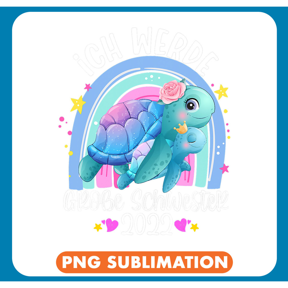 KV9 Turtle Rainbow Turtle Big Sister Baby Shower Turtle .jpg