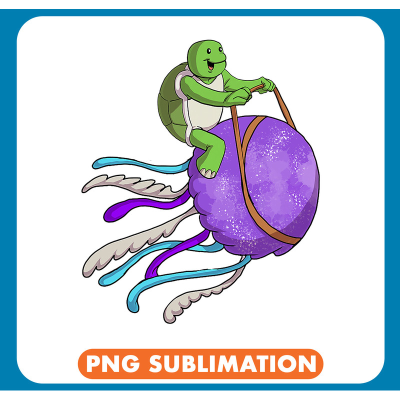 KV9 Turtle Riding Jellyfish Sea Turtle Hawaii .jpg