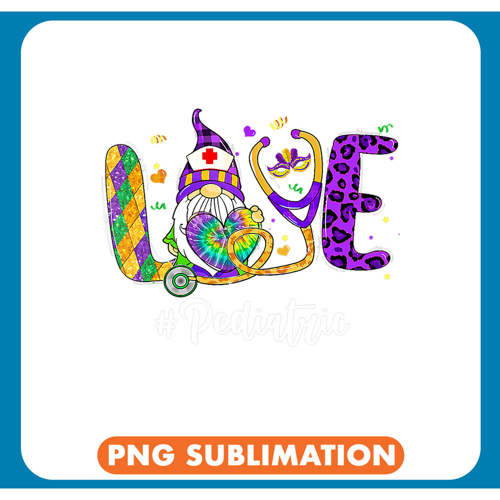 Leopard LOVE Pediatric Gnome Tie Dye Shamrock Stethoscope .jpg