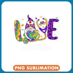 leopard love pediatric gnome tie dye shamrock stethoscope png