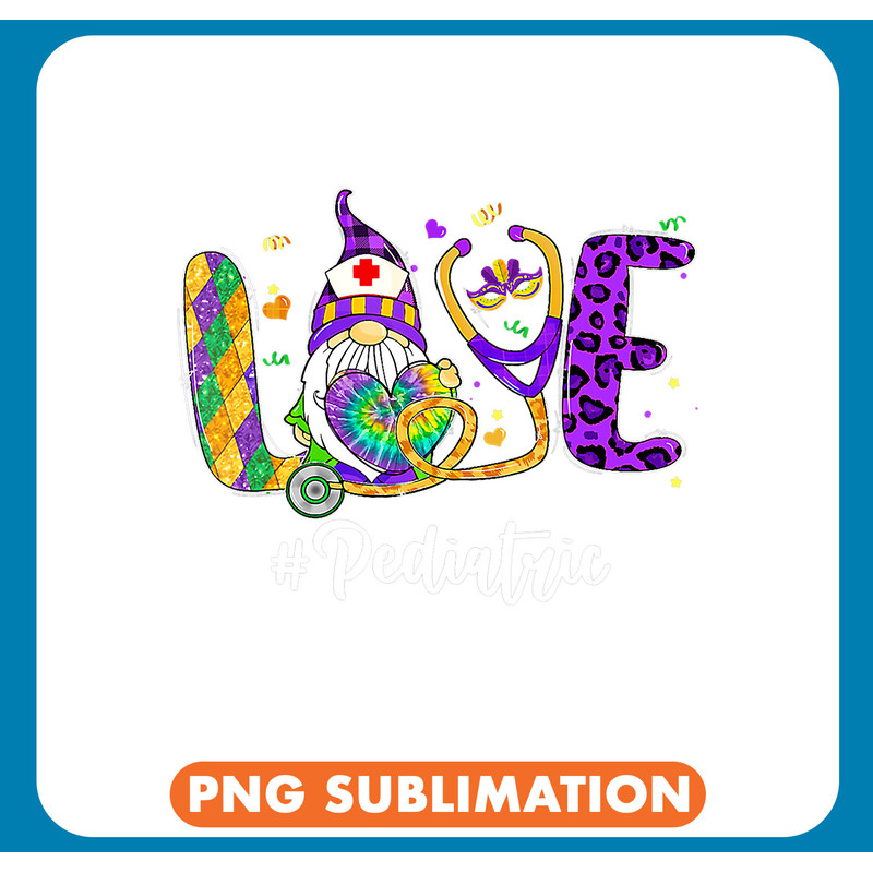 Leopard LOVE Pediatric Gnome Tie Dye Shamrock Stethoscope .jpg