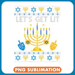lets get lit funny festive hanukkah menorah gifts men women png