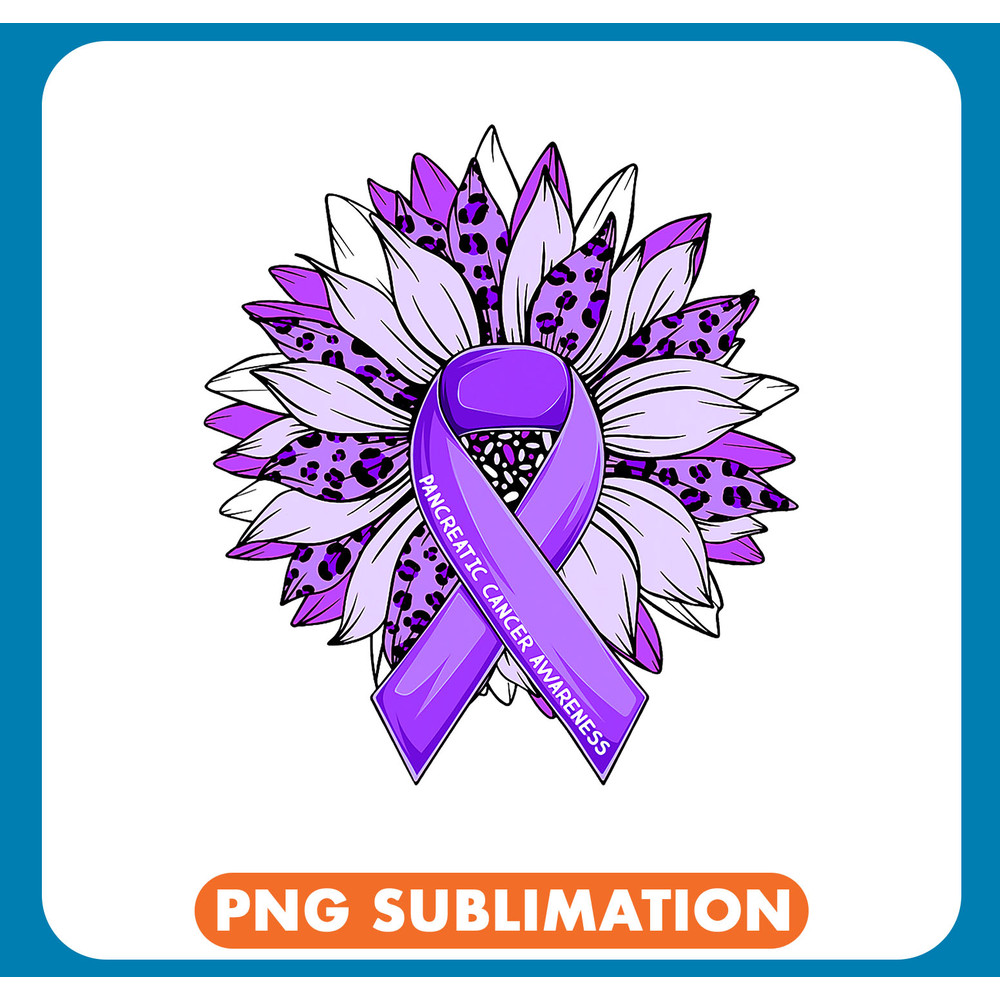 Pancreatic Warrior Leopard Sunflower Purple Ribbon Pancreatic Cancer Awareness .jpg