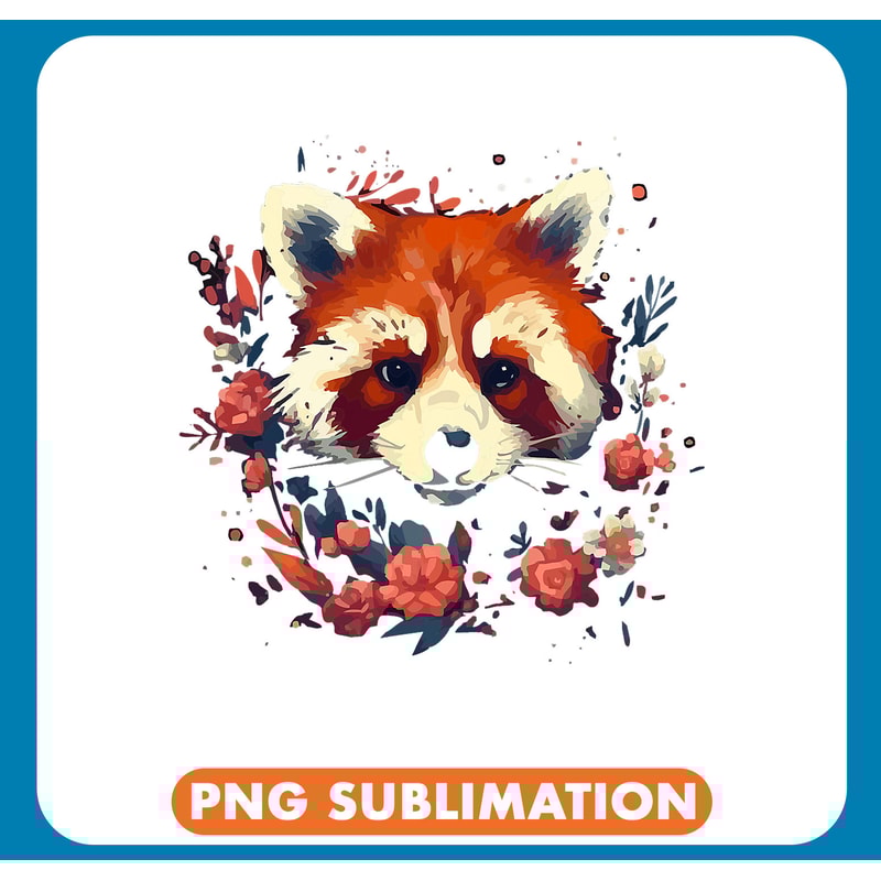 Pandas Cute Red Panda Flowers Graphic Design Animal Lover Print 1 .jpg