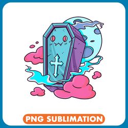 pastel goth aesthetic pastel coffin creepy moon gothic png