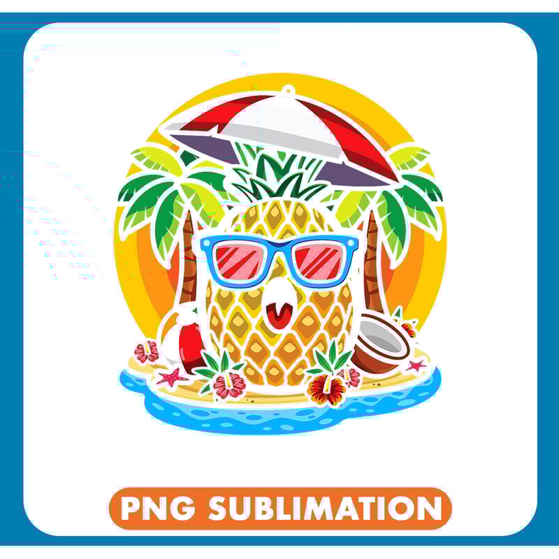 Pineapple Tropical Hawaiian Pineapple Lover Sunglasses Beach .jpg