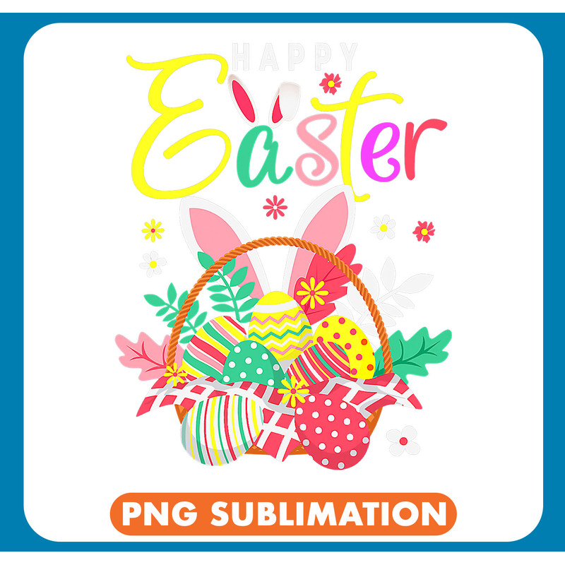 Rabbits Happy Easter Bunny Eggs Basket Cute Rabbit Men Women Kids 6 .jpg