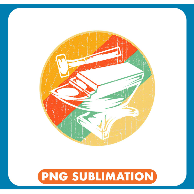 Retro Blacksmith Vintage Blacksmithing Smithing Anvil Hammer .jpg