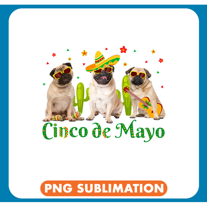Three Pug Cinco De Mayo Mexican Sombrero Hat Mens .jpg
