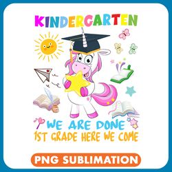 unicorns flossing kindergarten graduation back to school png