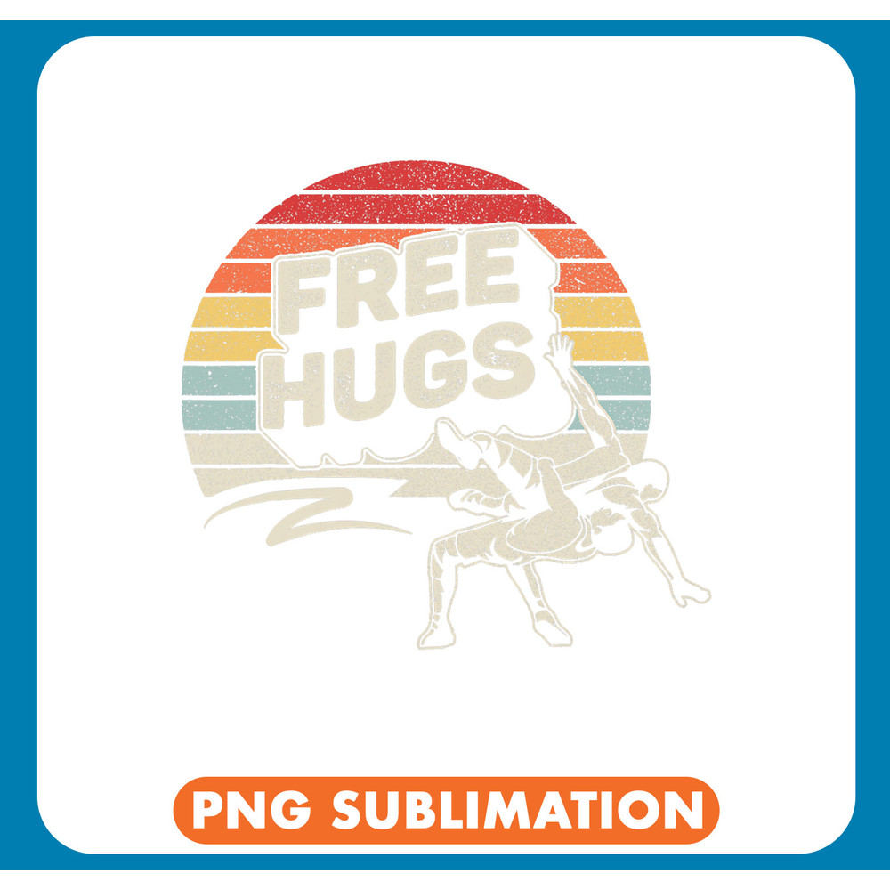 Vintage Retro Wrestling Funny Free Hugs Wrestling .jpg