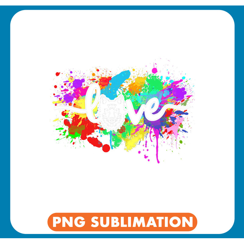 Wolf Love Colorful Typography Wolves Wild Animal .jpg