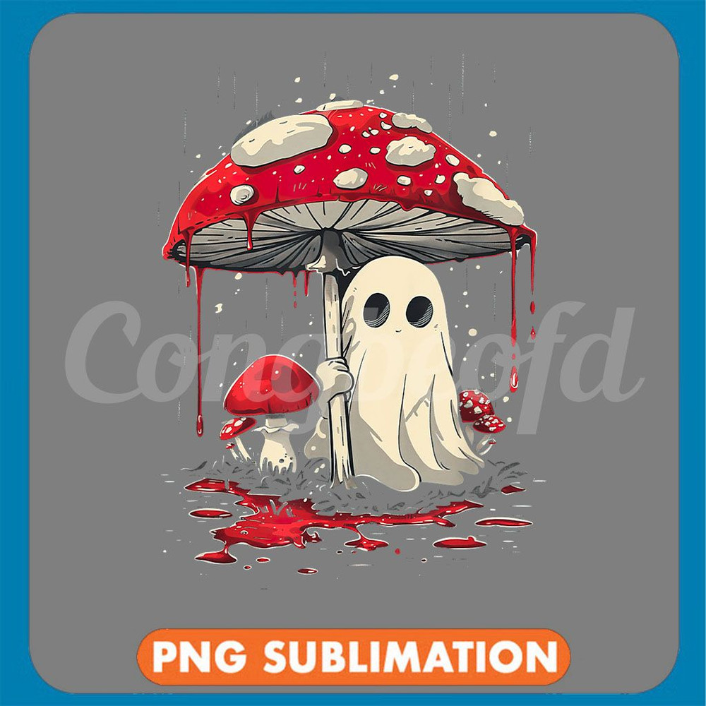 Cottagecore Halloween Shirt Ghost Mushroom Spooky Png 0