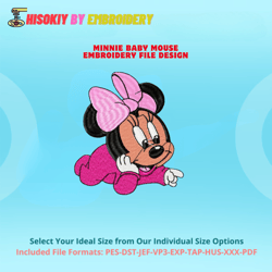 minnie baby mouse embroidery file design