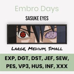 sasuke eyes embroidery file, anime embroidery file, digital anime embroidery file, anime inspired embroidery design
