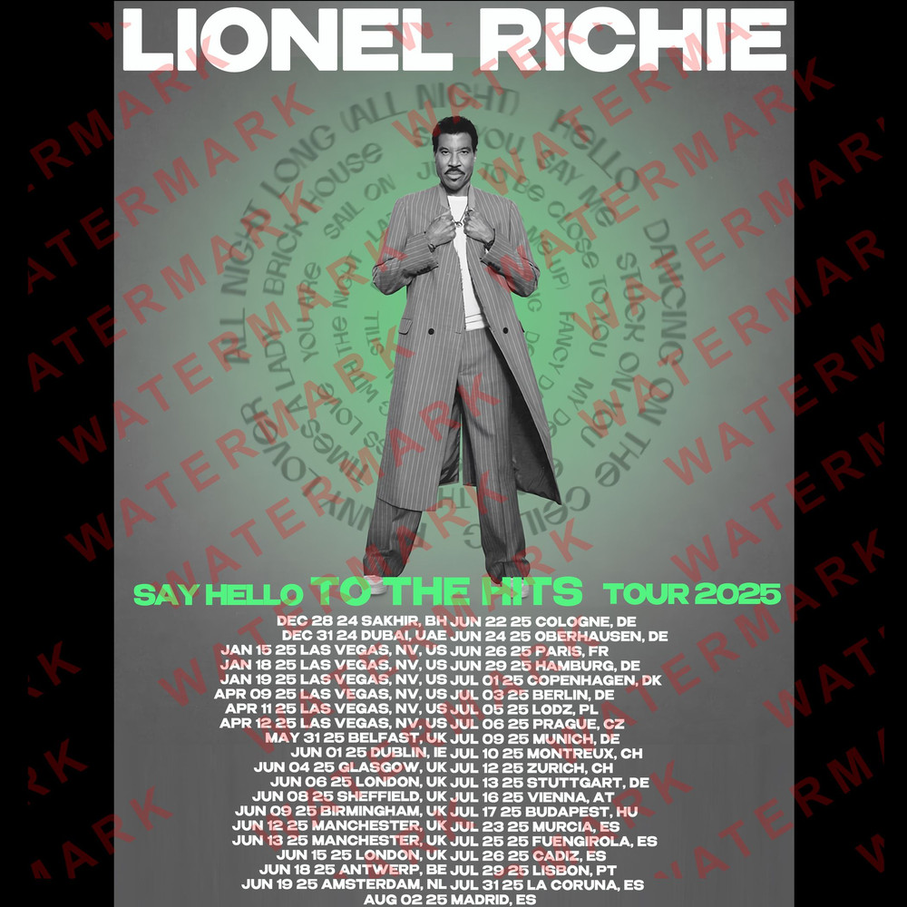 LIONEL RICHIE SAY HELLO TO THE HITS TOUR 2025 Tshirt Concert Album Adult S5XL Youth Babies Toddler 1