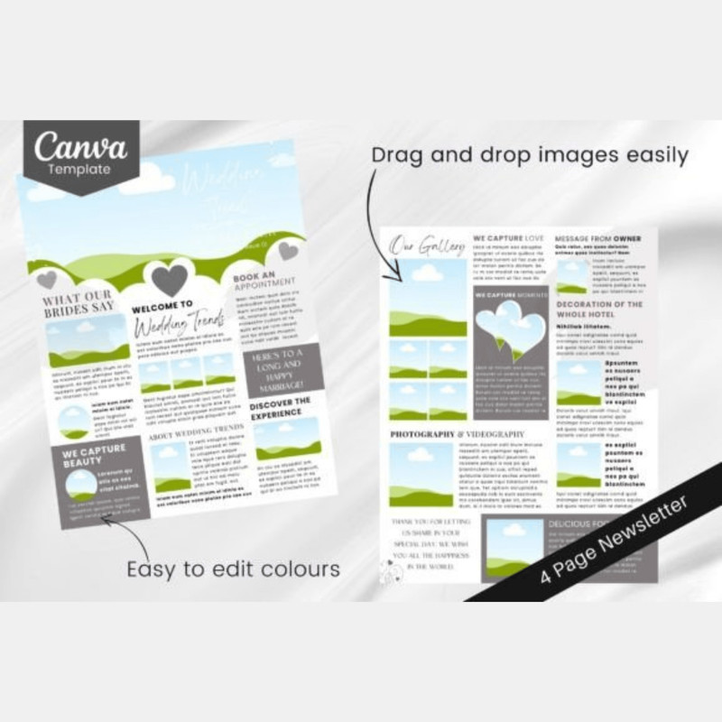 Canva Newsletter Template For Weddings Wedding Gift Anniversary Gift Canva Template For Wedding 2