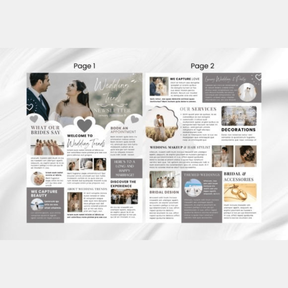 Canva Newsletter Template For Weddings Wedding Gift Anniversary Gift Canva Template For Wedding 5