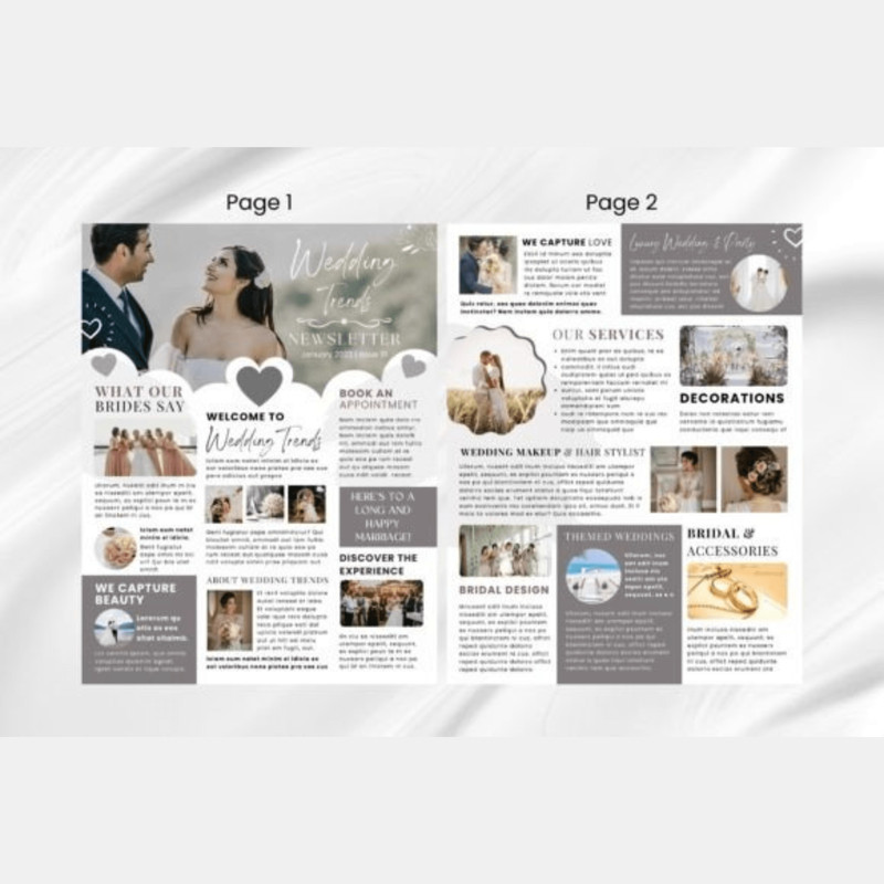 Canva Newsletter Template For Weddings Wedding Gift Anniversary Gift Canva Template For Wedding 5