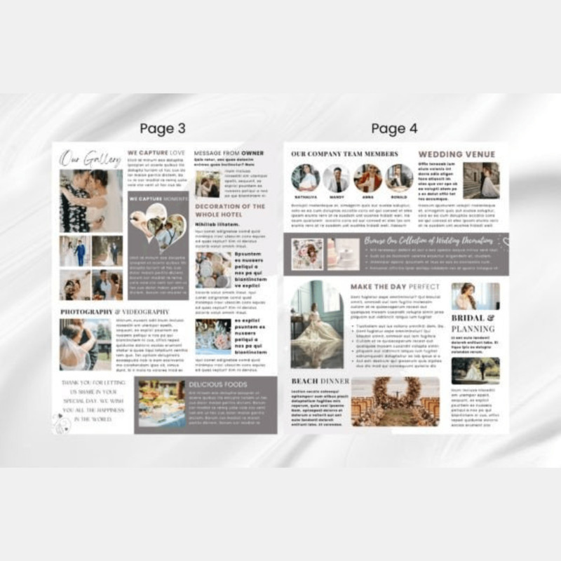 Canva Newsletter Template For Weddings Wedding Gift Anniversary Gift Canva Template For Wedding 6