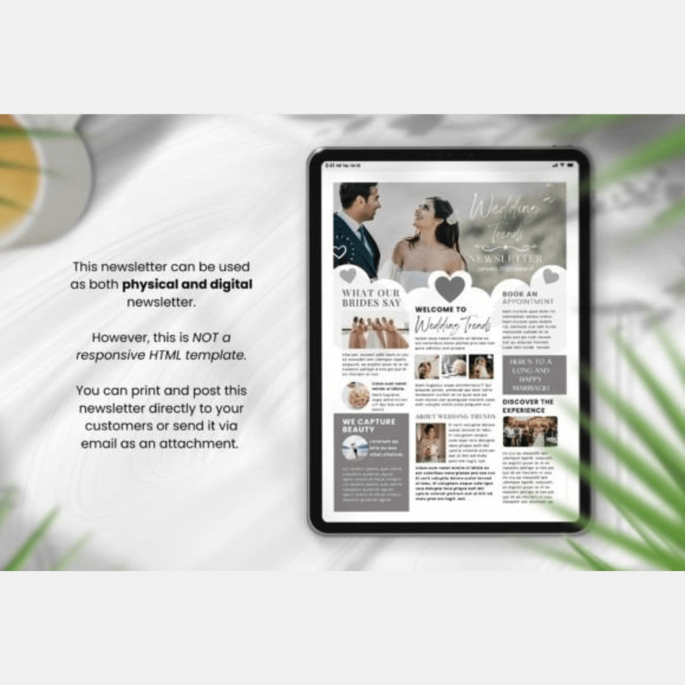 Canva Newsletter Template For Weddings Wedding Gift Anniversary Gift Canva Template For Wedding 7