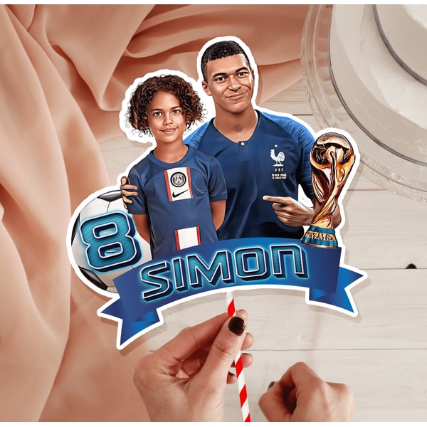 Embappe Cake Mbappe Printable cake topper WITH PHOTO, Mbappe Soccer Digit | Inspire ...