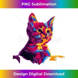 Kitten Colorful Art Gifts for Cat Lovers, Cat Dad, Cat Mom - Luxe Sublimation PNG Download - Crafted for Sublimation Excellence