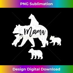 Mama Bear 4 Baby Bear Cubs Following Riding on Back - Urban Sublimation PNG Design - Spark Your Artistic Genius