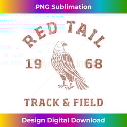 trendy red tail track and field vintage logo - urban sublimation png design - animate your creative concepts