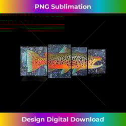 brown trout fish art t- derek deyoung fisherman gift - bohemian sublimation digital download - ideal for imaginative endeavors
