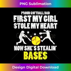 softball dad girl stole my heart stealing bases fathers day - sophisticated png sublimation file - infuse everyday with a celebratory spirit