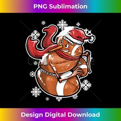 American Football Player Snowman Santa Hat Christmas - Innovative PNG Sublimation Design - Access the Spectrum of Sublimation Artistry