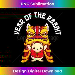 year of the rabbit chinese zodiac lunar new year lion dance - urban sublimation png design - enhance your art with a dash of spice