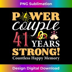 Married 41 Years Power Couple 41st Wedding Anniversary - Vibrant Sublimation Digital Download - Elevate Your Style with Intricate Details