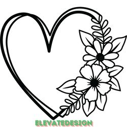 flower heart svg flower svg digital download files