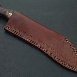 9.5" custom hand made damascus steel skinner knife resin handle w/sheath