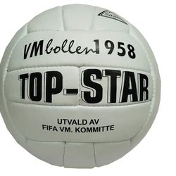 VM Bollen, Top Star (WHITE) FIFA World Cup 1958, Sweden, Genuine Leather Ball