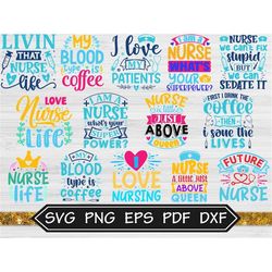 nursing svg bundle, nurse clipart designs, nurse svg quotes, silhouette, cricut, glowforge, svg instant download files,