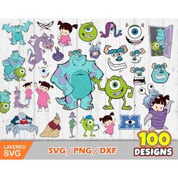 monsters inc clipart bundle, monsters inc svg cut files for cricut