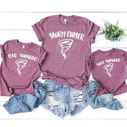 matching mama and mini family shirts, storm chaser, tiny tornado, mother son daughter custom tshirts, matching outfit, m