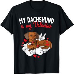 my dachshund is my valentine cupid valentines day png